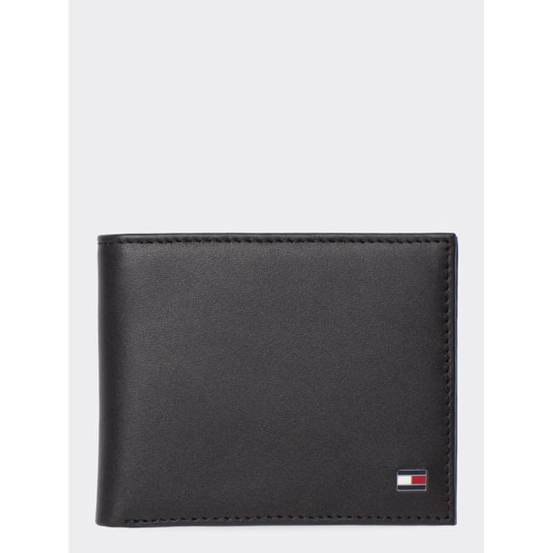 TOMMY HILFIGER - Minicartera De Piel Plegable Negro Tommy Hilfiger
