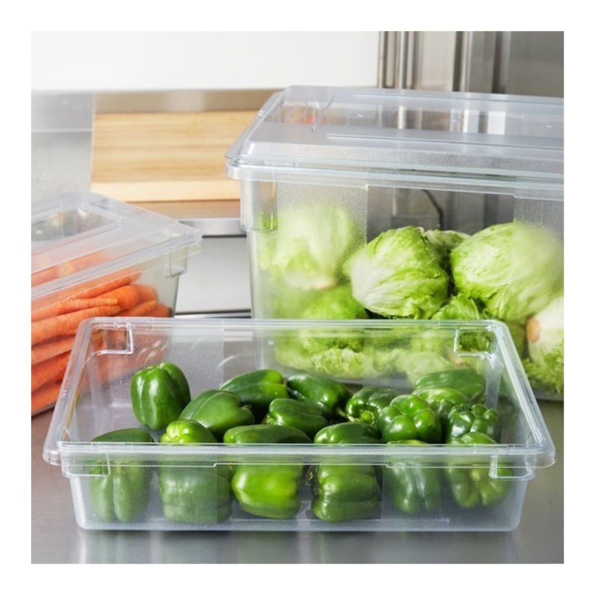 RUBBERMAID COMMERCIAL - Caja Bandeja Plastica Para Almacenamiento Alimentos 32.2 Litros Rubbermaid