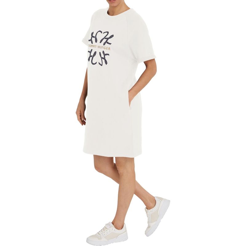 TOMMY HILFIGER - Vestido Beige con detalles Bordados para Mujer Tommy Hilfiger