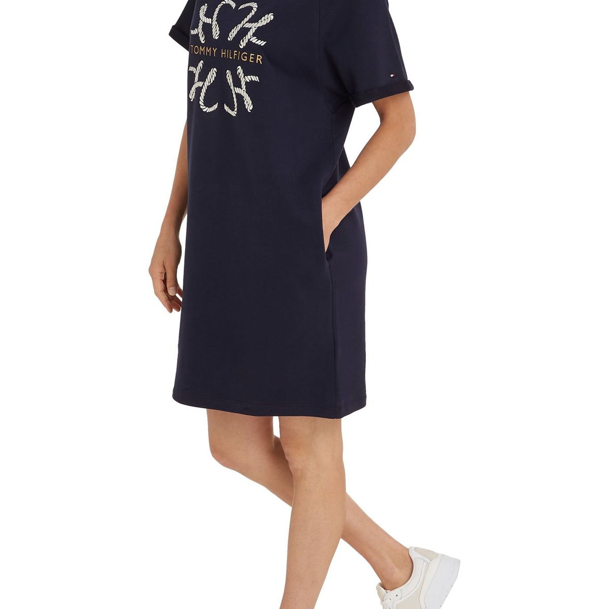 TOMMY HILFIGER - Vestido Azul Con Detalles De Cuerda Para Mujer Tommy Hilfiger