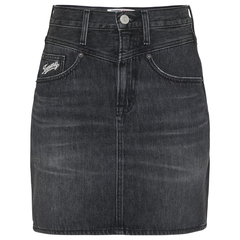 TOMMY HILFIGER - Falda Mom Mujer Negro Tommy Jeans_.