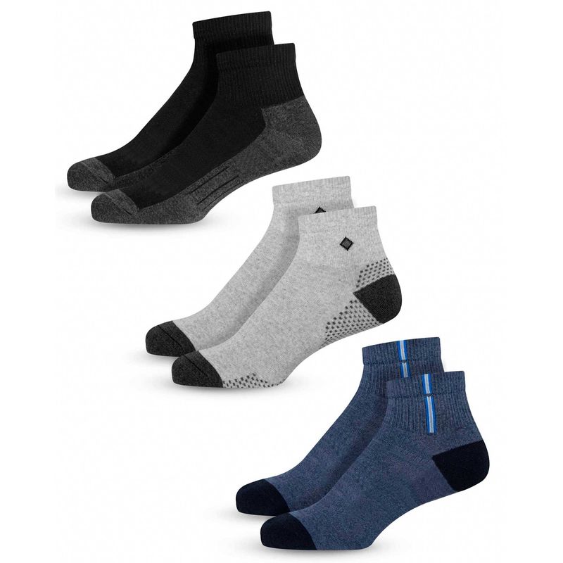 MR HAPPY - Media Calcetín Tobillera Lisa Mr Happy Hombre Pack x 3 Pares