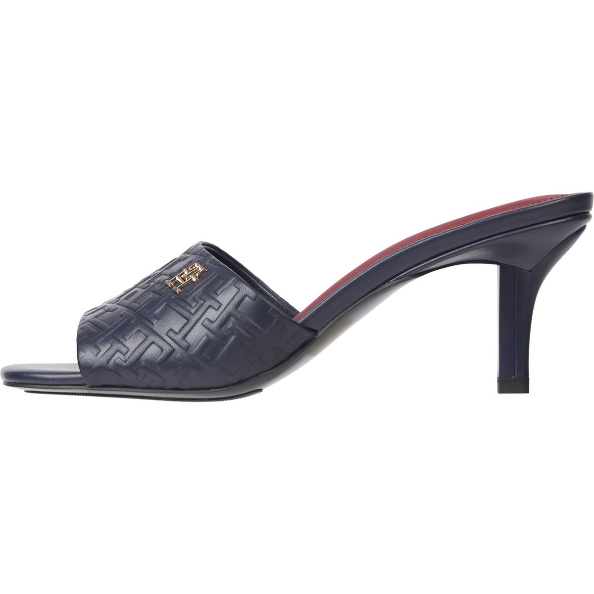 TOMMY HILFIGER - Sandalias Cuero Con Monogramas En Relieve Mujer Azul Tommy Hilfiger