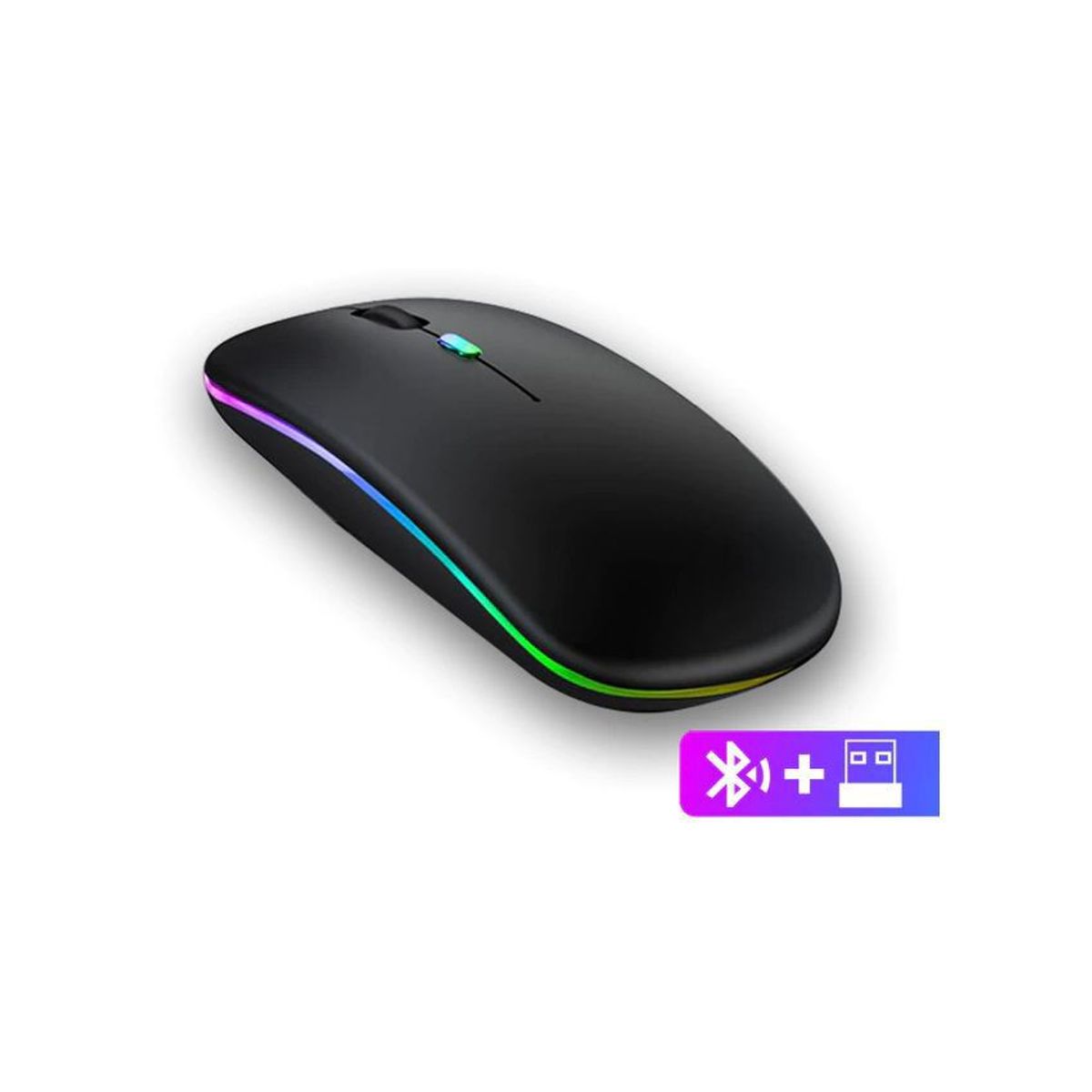 GENERICO - Mouse ratón  recargable inalámbrico y bluetooth 5.2+2.4g rgb