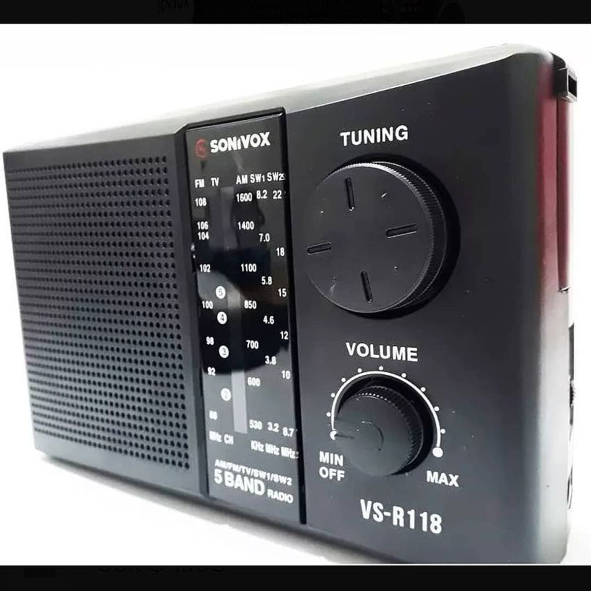SONIVOX - Radio portátil 5 banda sonivox am fm vs-r118 con antena