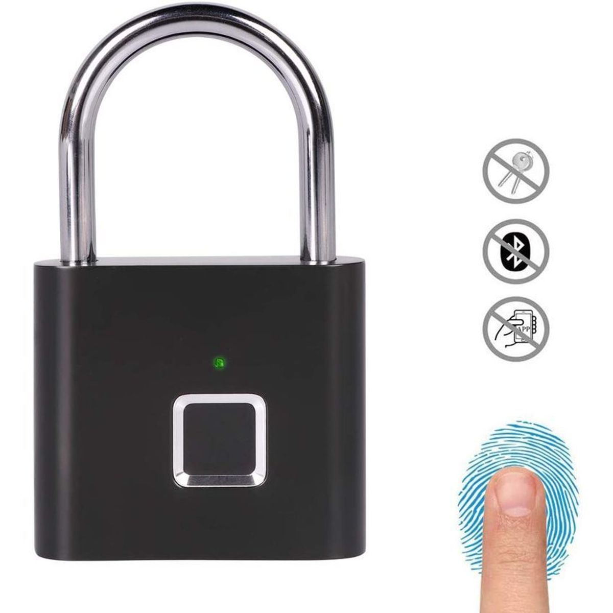 GENERICO - Candado de seguridad con lector de huella dactilar