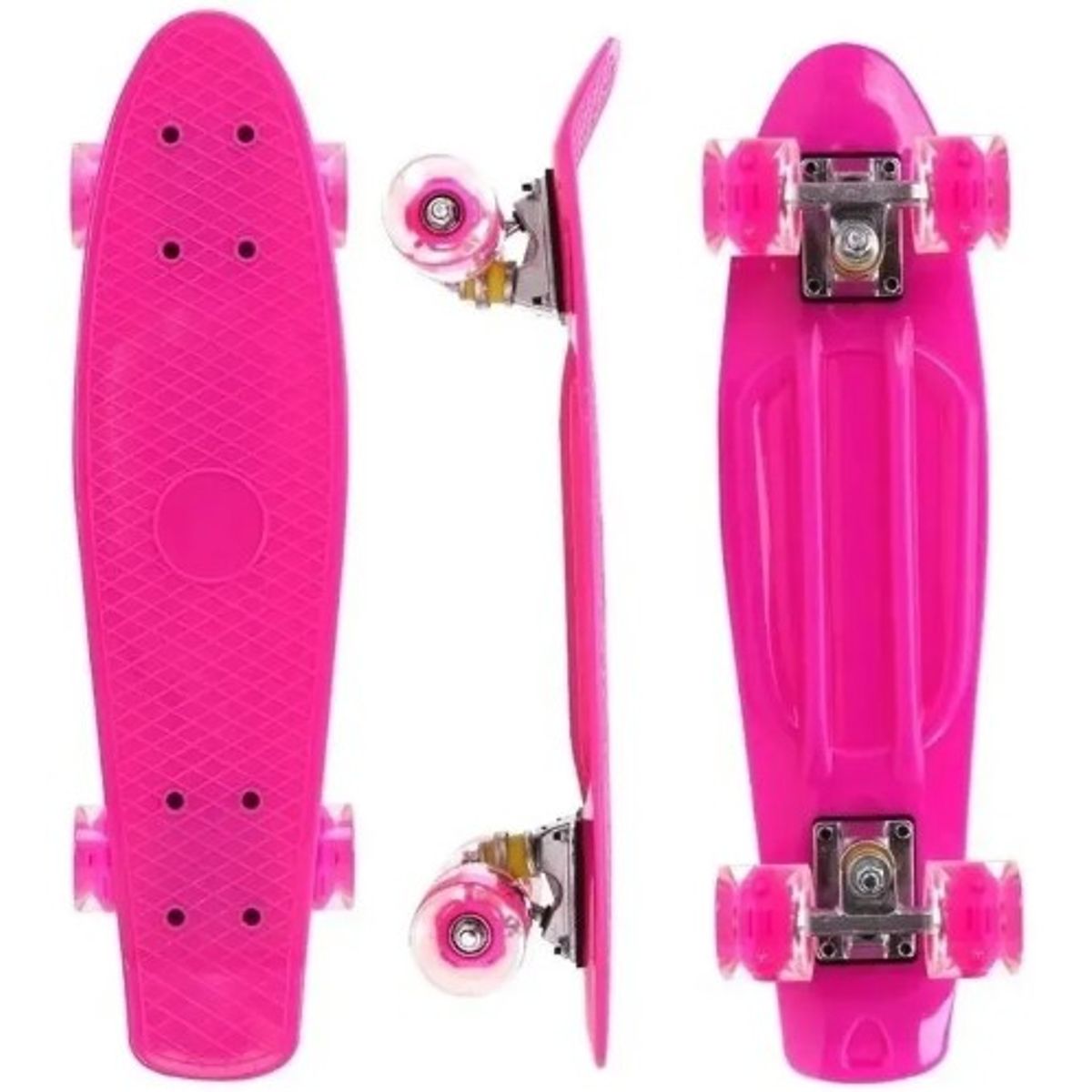 GENERICO - Tabla Patineta Skate Long Board Luz Led 56cm Penny Fucsia…
