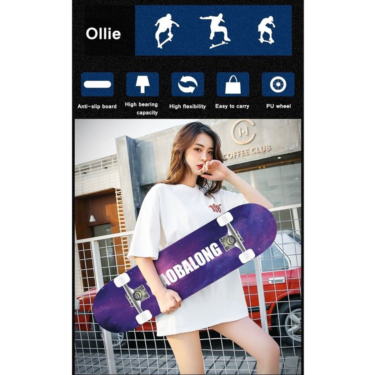 GENERICO - Tabla Skate Patineta Pino Canadiense Profesional Truckhierro