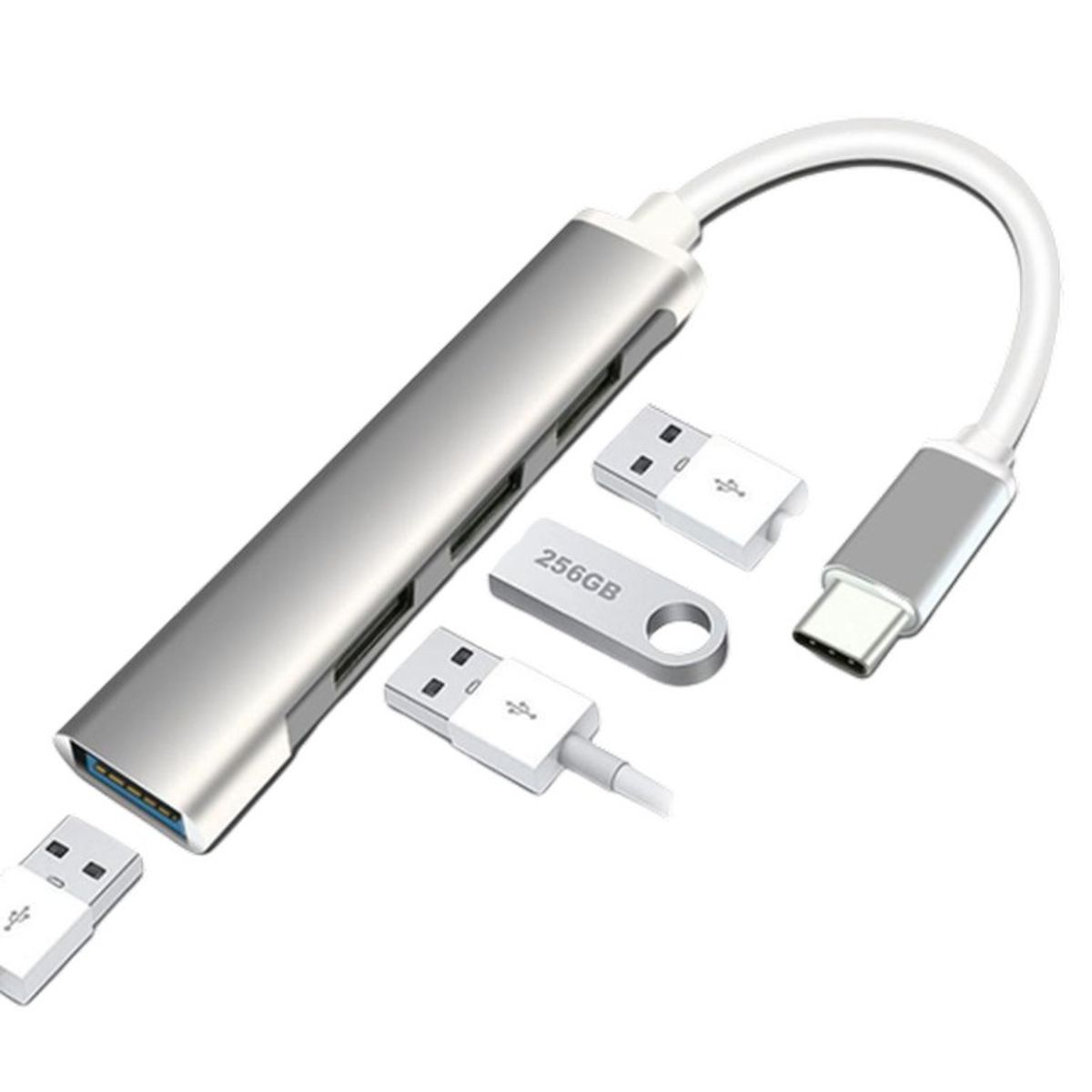 GENERICO - Usb hub tipo c 4 puertos adaptador convertidor otg usb 3.0