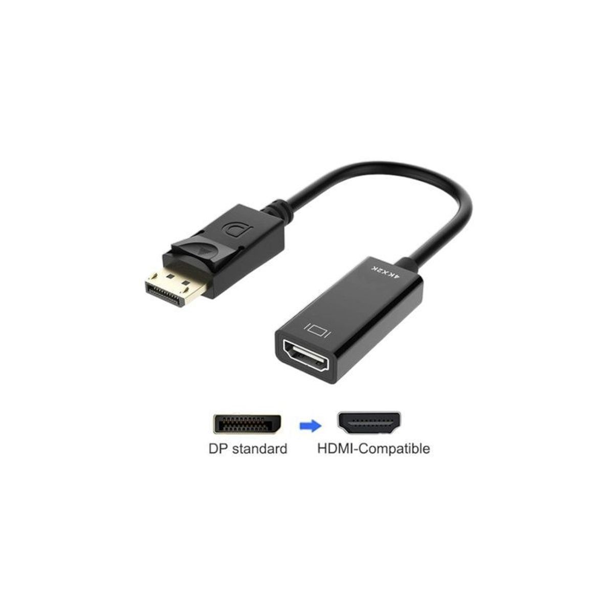 GENERICO - Convertidor adaptador dp displayport macho a hdmi hembra 4k