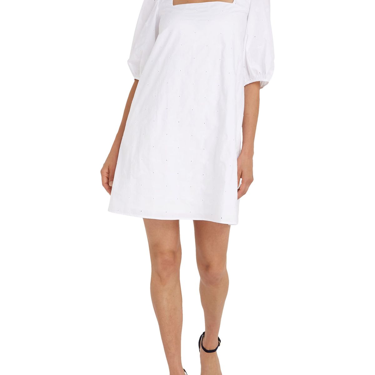 TOMMY HILFIGER - Vestido Hasta La Rodilla Mujer Blanco Tommy Hilfiger