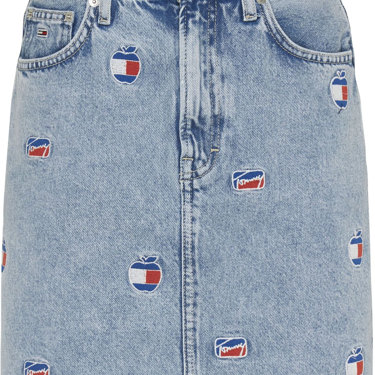 TOMMY HILFIGER - Falda Vaquera De Algodón Con Logos Mujer Azul Tommy Jeans