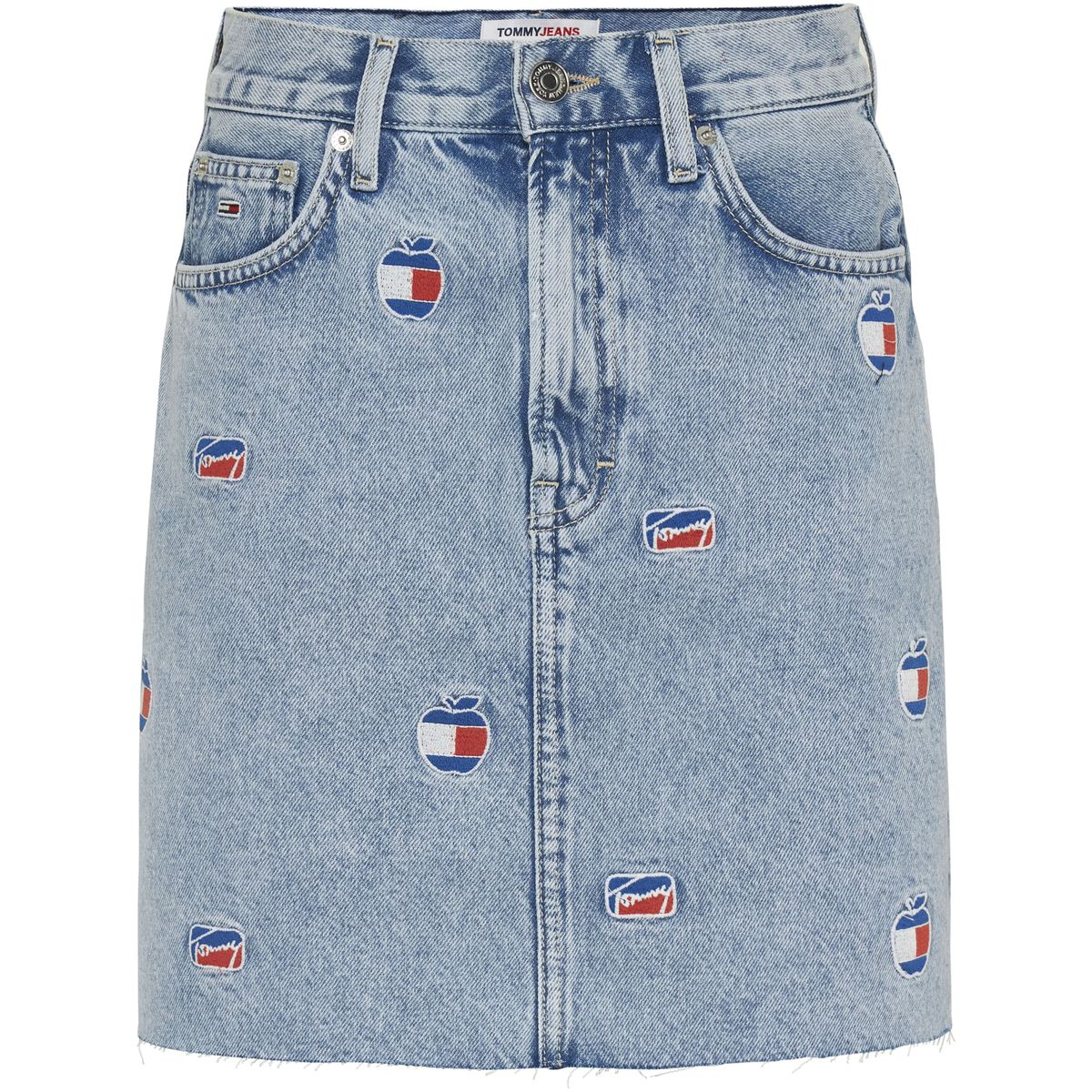 TOMMY HILFIGER - Falda Vaquera De Algodón Con Logos Mujer Azul Tommy Jeans