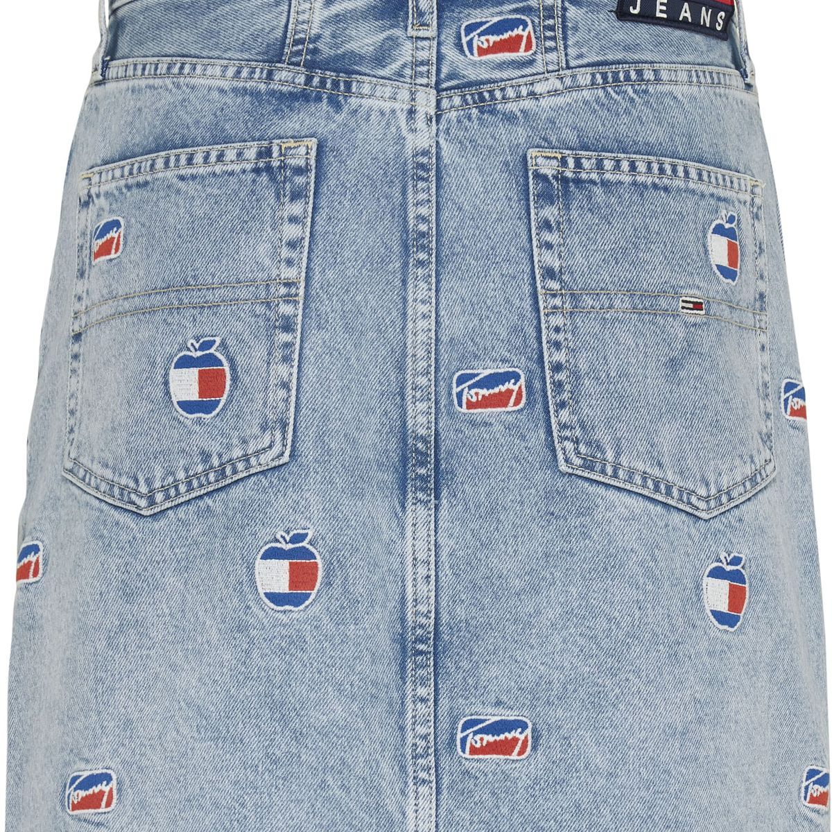 TOMMY HILFIGER - Falda Vaquera De Algodón Con Logos Mujer Azul Tommy Jeans