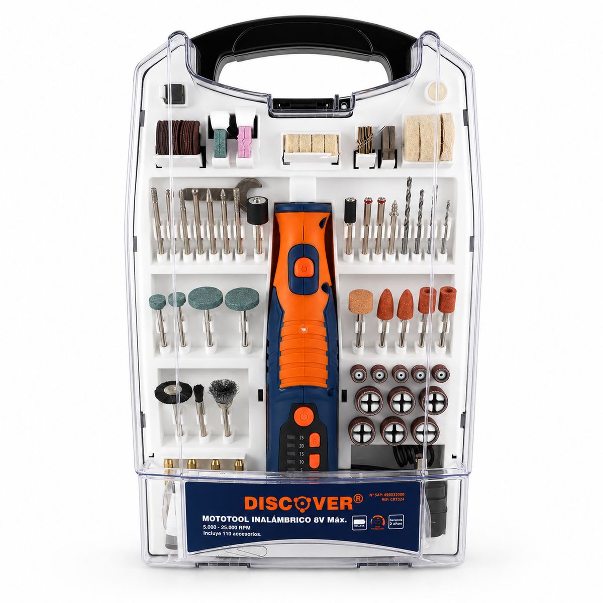 DISCOVER - Moto Tool Inalambrico Discover 7.2vol 25000rpm 110pzs Crt324