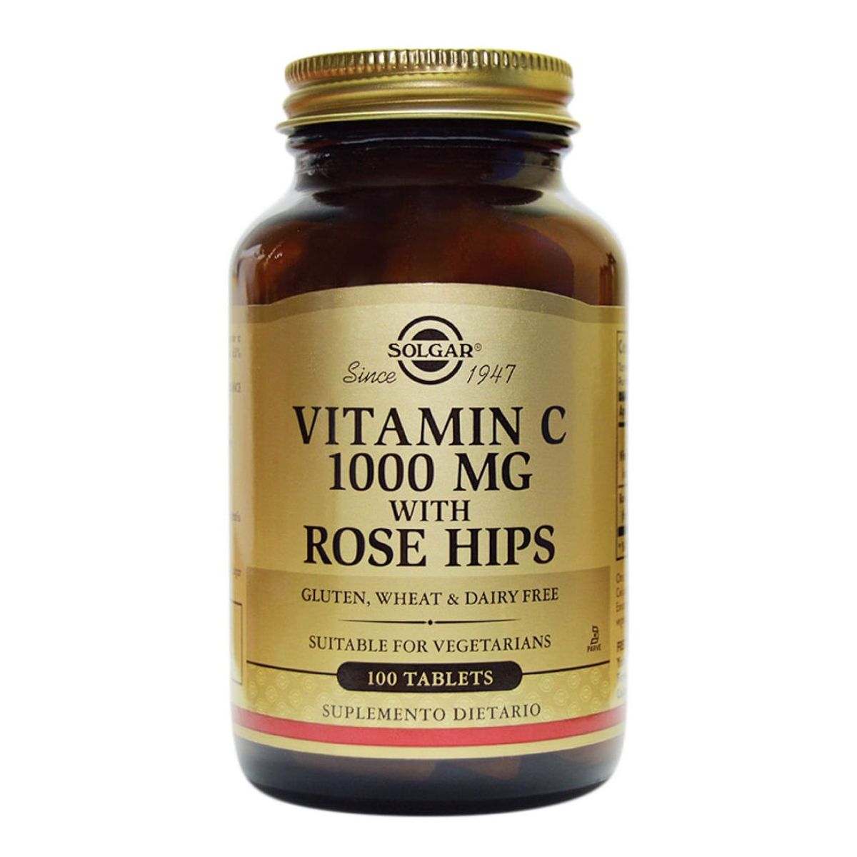 SOLGAR - Vitamina C 1000mg Rose Hips Solgar X 100 Tabletas