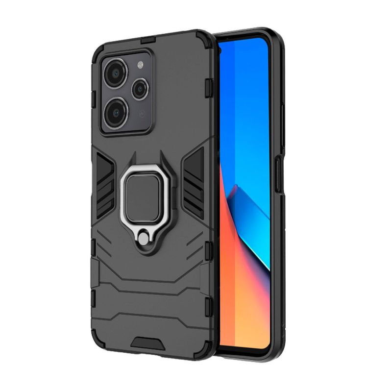 GENERICO - Funda Anti Golpes Anillo Compatible con Xiaomi Redmi 12 Negro