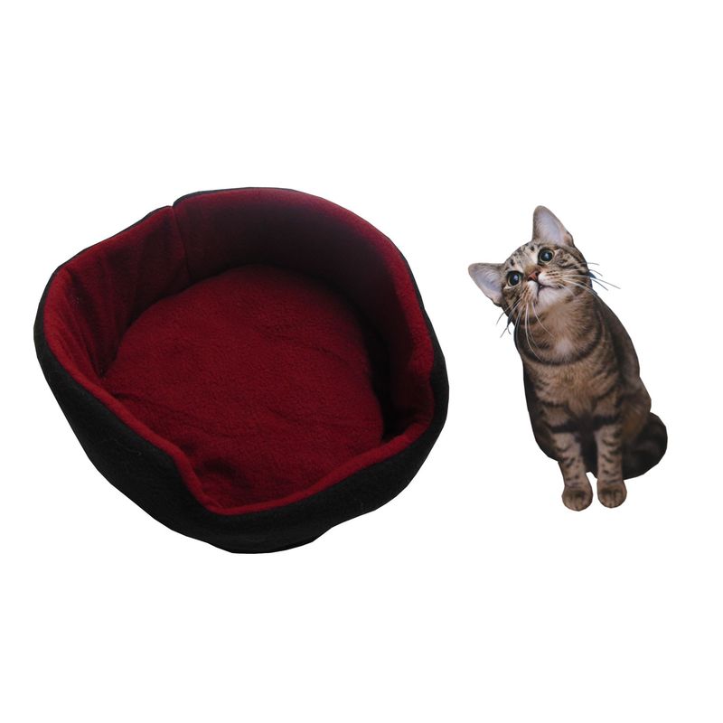 HALLY PET - Cama para gato grande d 47cm x a 19cm Vinotinto.
