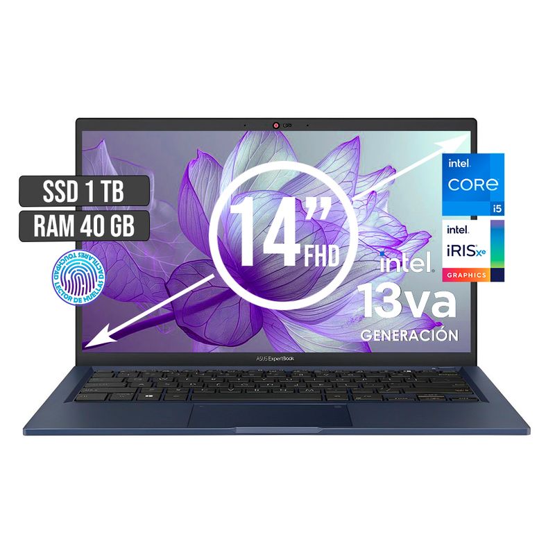 ASUS - PORTATIL ASUS INTEL CORE I5-1335U SSD 1TB RAM 40GB LED 14 FULL HD