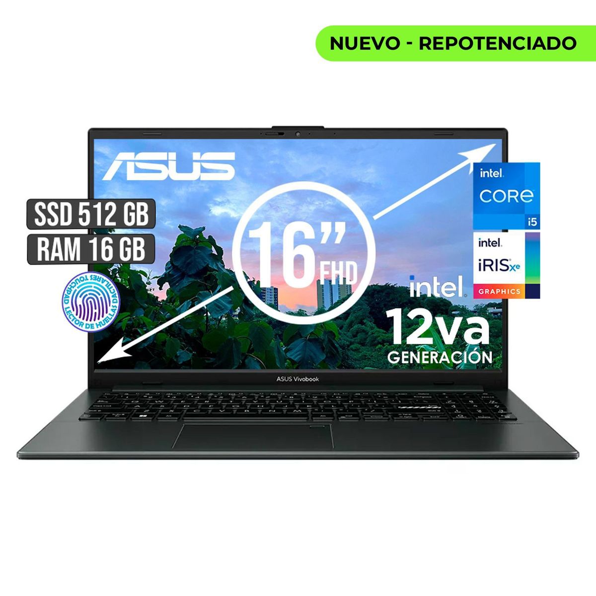 ASUS - PORTATIL ASUS INTEL CORE I5-12500H SSD 512GB RAM 16GB LED 15,6 FULL HD