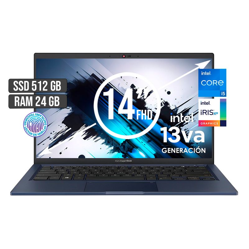 ASUS - PORTATIL ASUS INTEL CORE I5-1335U SSD 512GB RAM 24GB LED 14 FULL HD