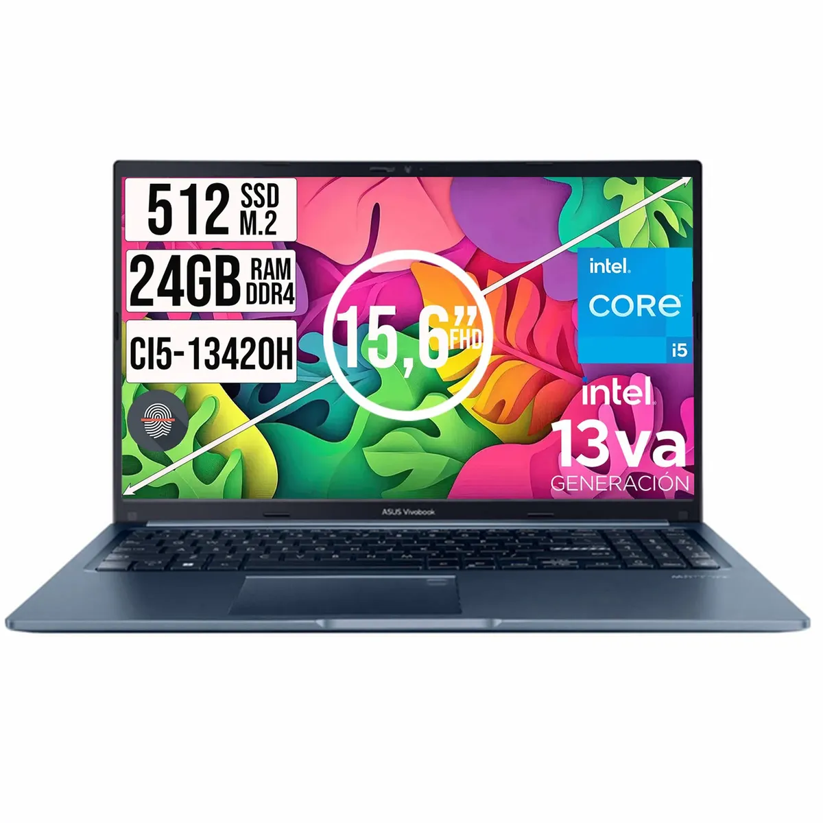 ASUS - PORTATIL ASUS INTEL CORE I5-13420H SSD 512GB RAM 24GB LED 15,6 FULL HD