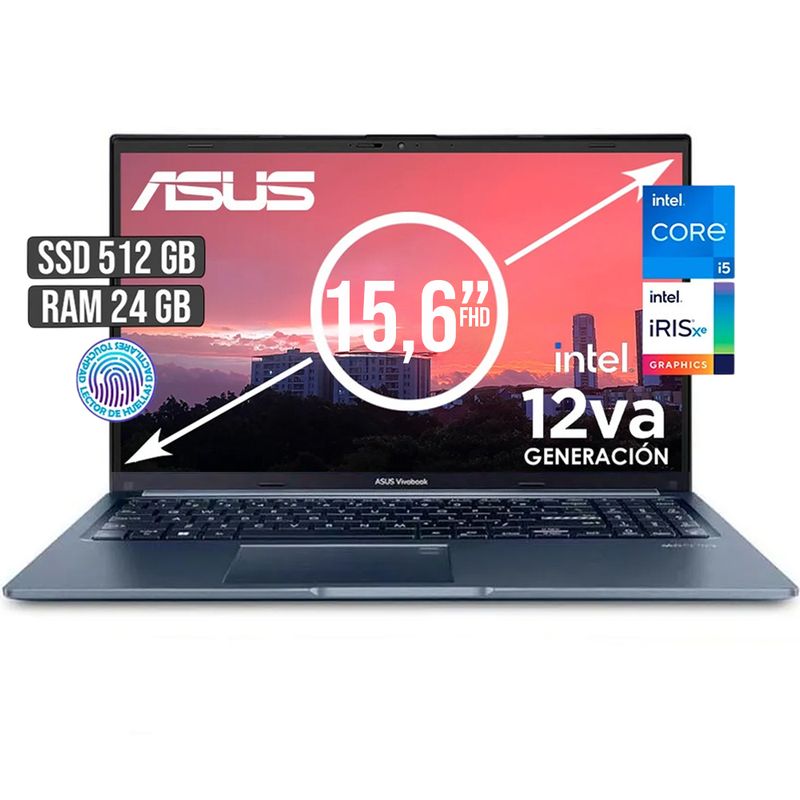 ASUS - PORTATIL ASUS INTEL CORE I5-12500H SSD 512GB RAM 24GB LED 15,6 FULL HD