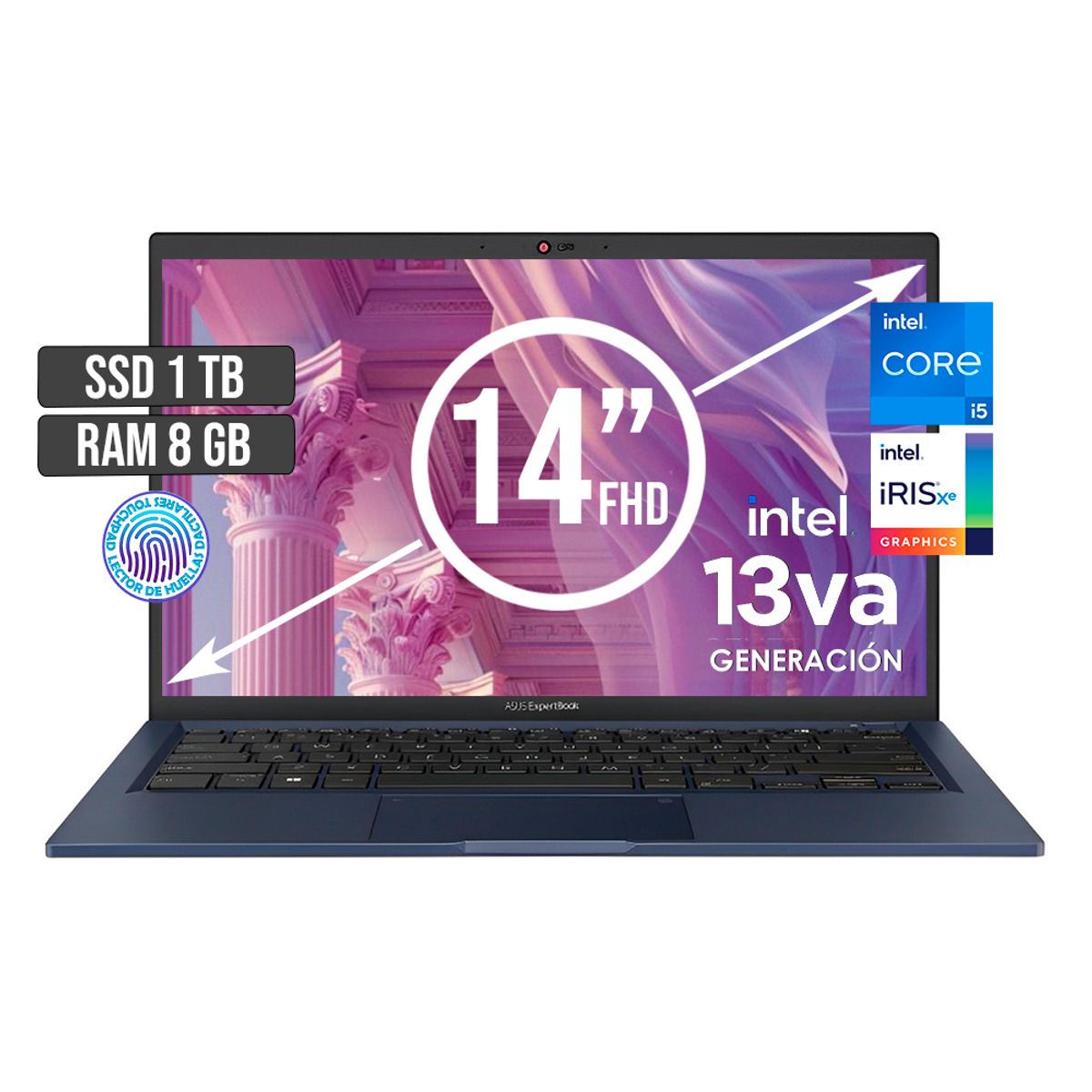 ASUS - PORTATIL ASUS INTEL CORE I5-1335U SSD 1TB RAM 8GB LED 14 FULL HD
