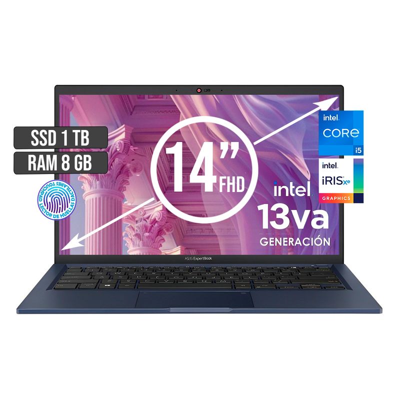 ASUS - PORTATIL ASUS INTEL CORE I5-1335U SSD 1TB RAM 8GB LED 14 FULL HD