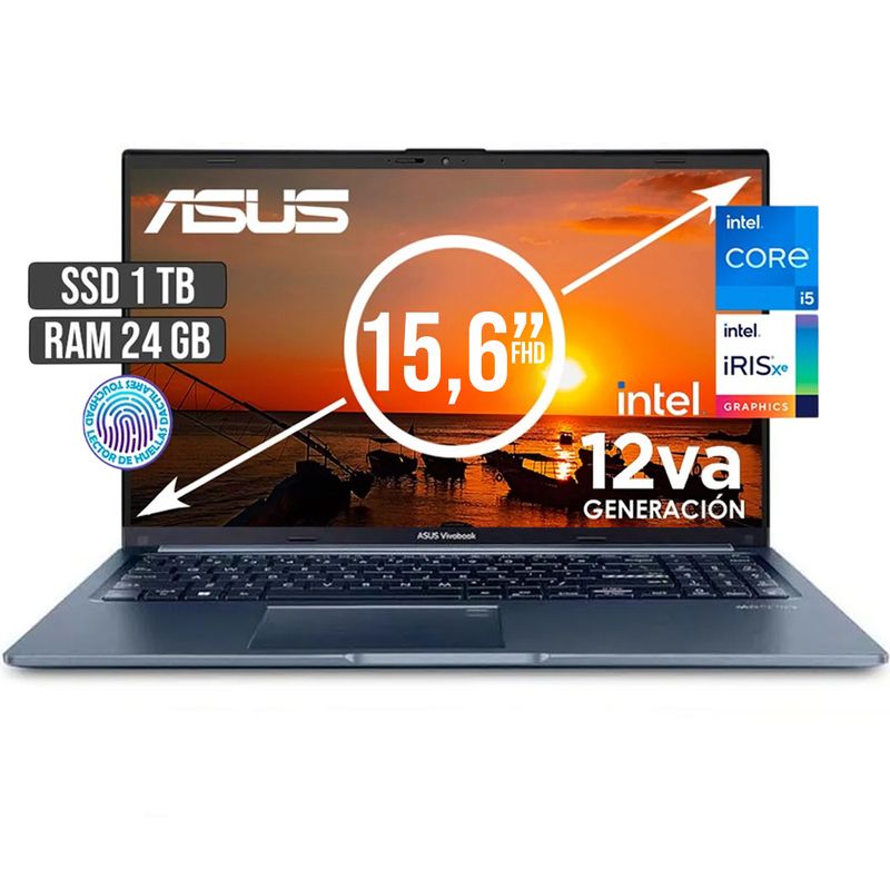 ASUS - PORTATIL ASUS INTEL CORE I5-12500H SSD 1TB RAM 24GB LED 15,6 FULL HD