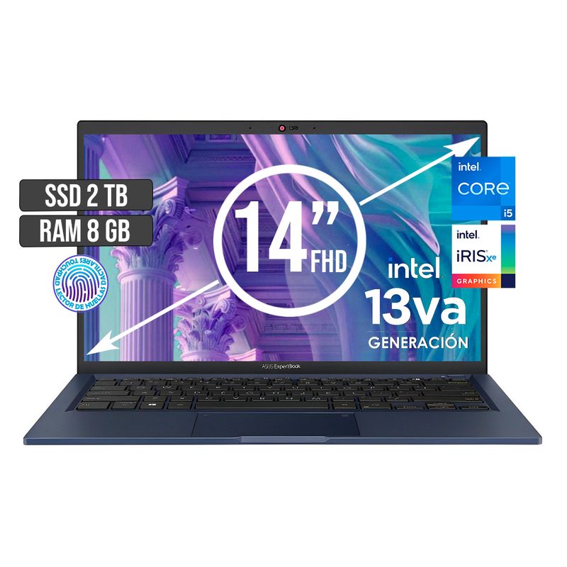 ASUS - Portátil Asus Intel Core i5-1335U 2TB SSD 8GB RAM 14" FHD