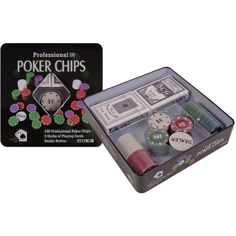 GENERICO - Juego De Poker Con 2 Mazos Y 100 Fichas