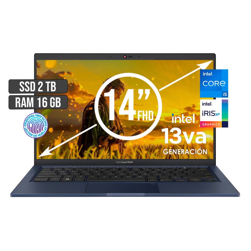 ASUS - PORTATIL ASUS INTEL CORE I5-1335U SSD 2TB RAM 16GB LED 14 FULL HD