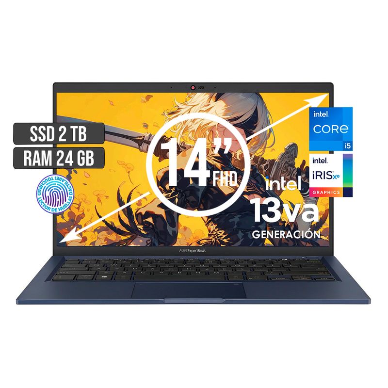 ASUS - PORTATIL ASUS INTEL CORE I5-1335U SSD 2TB RAM 24GB LED 14 FULL HD