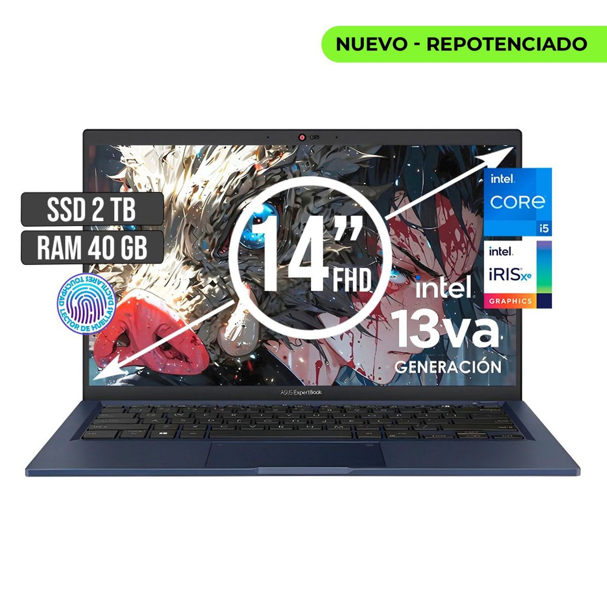 ASUS - Portátil Asus Intel Core I5-1335U 2TB SSD 40GB RAM 14 FHD ExpertBook B1402CVA-NK2506