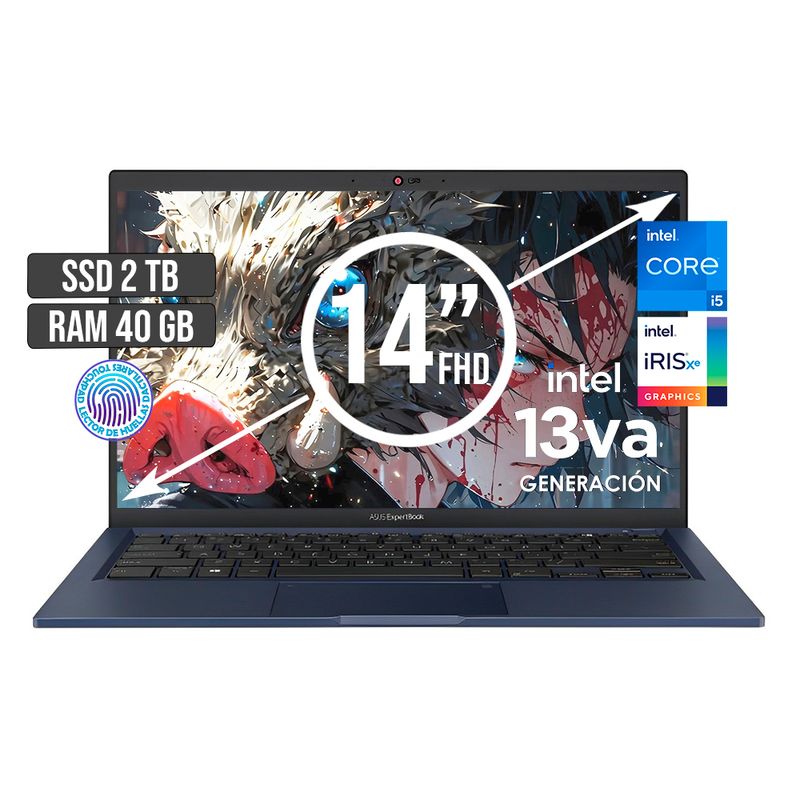 ASUS - PORTATIL ASUS INTEL CORE I5-1335U SSD 2TB RAM 40GB LED 14 FULL HD