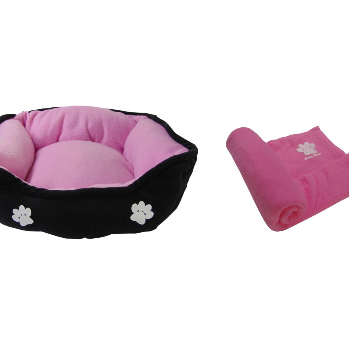HALLY PET - Cama Mediana Doble Faz Para Mascota  Cobija Térmica Rosado.