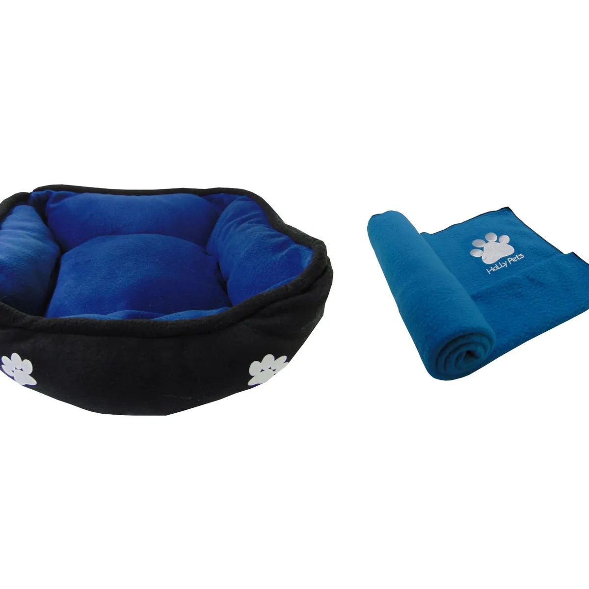 HALLY PET - Cama Mediana Doble Faz Para Mascota  Cobija Térmica Azul Claro.