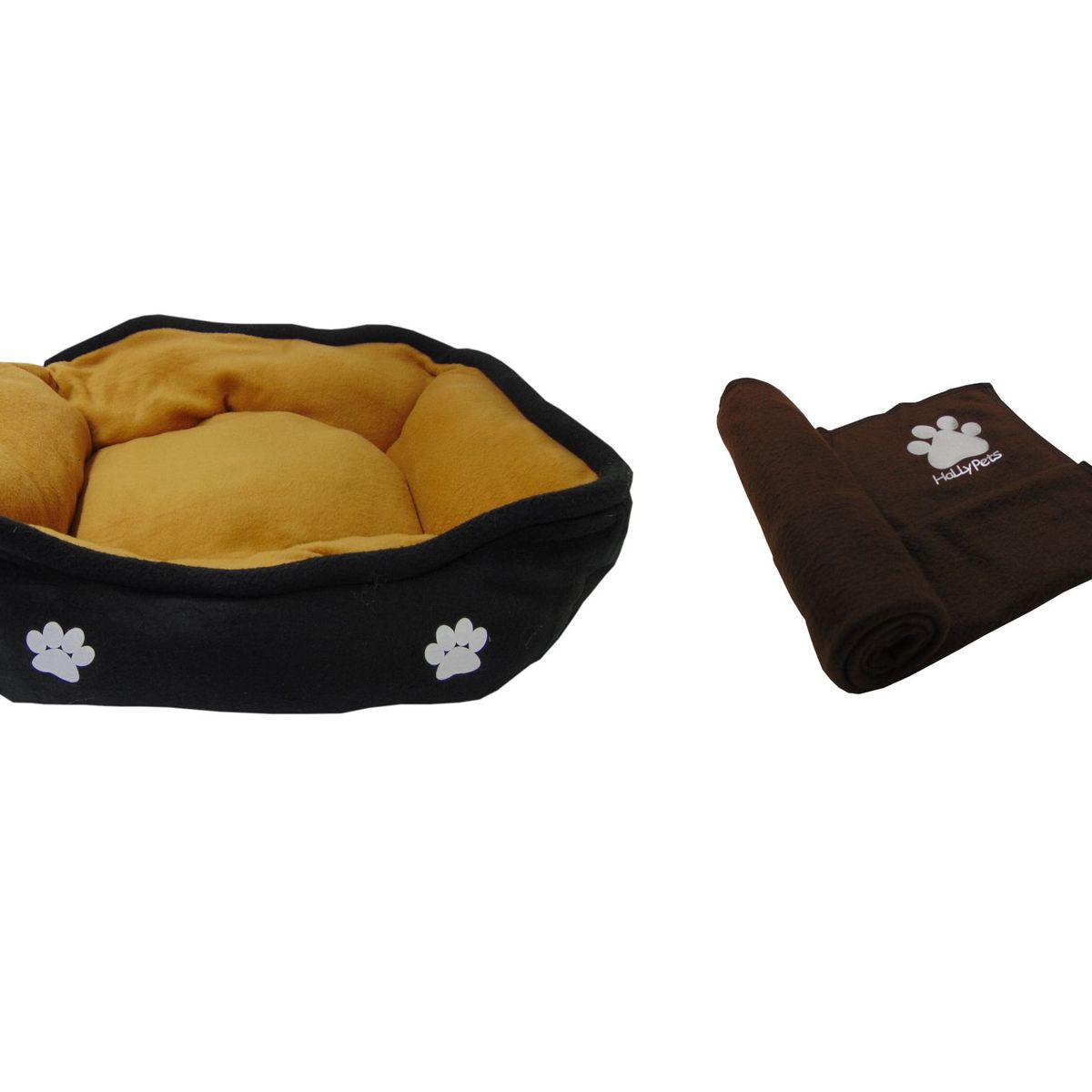 HALLY PET - Cama Mediana Doble Faz Para Mascota  Cobija Térmica Marron.