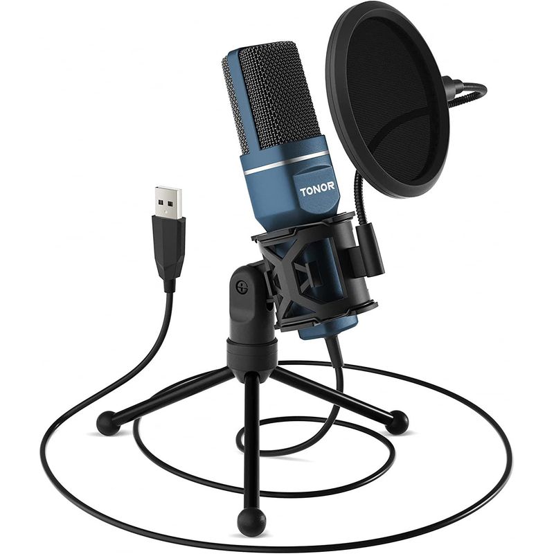 AUTONOMY DENIM - Microfono Condensador Computador Tripode Podcast Pc Usb