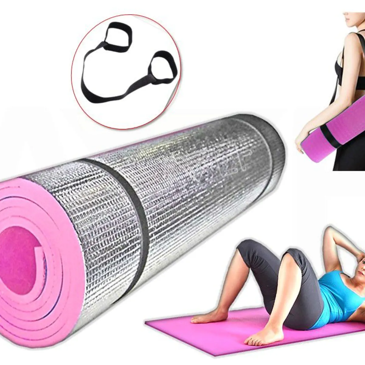 LAVEF - Colchoneta Para Hacer Ejercicio Abdominales Gimnasio FUCSIA