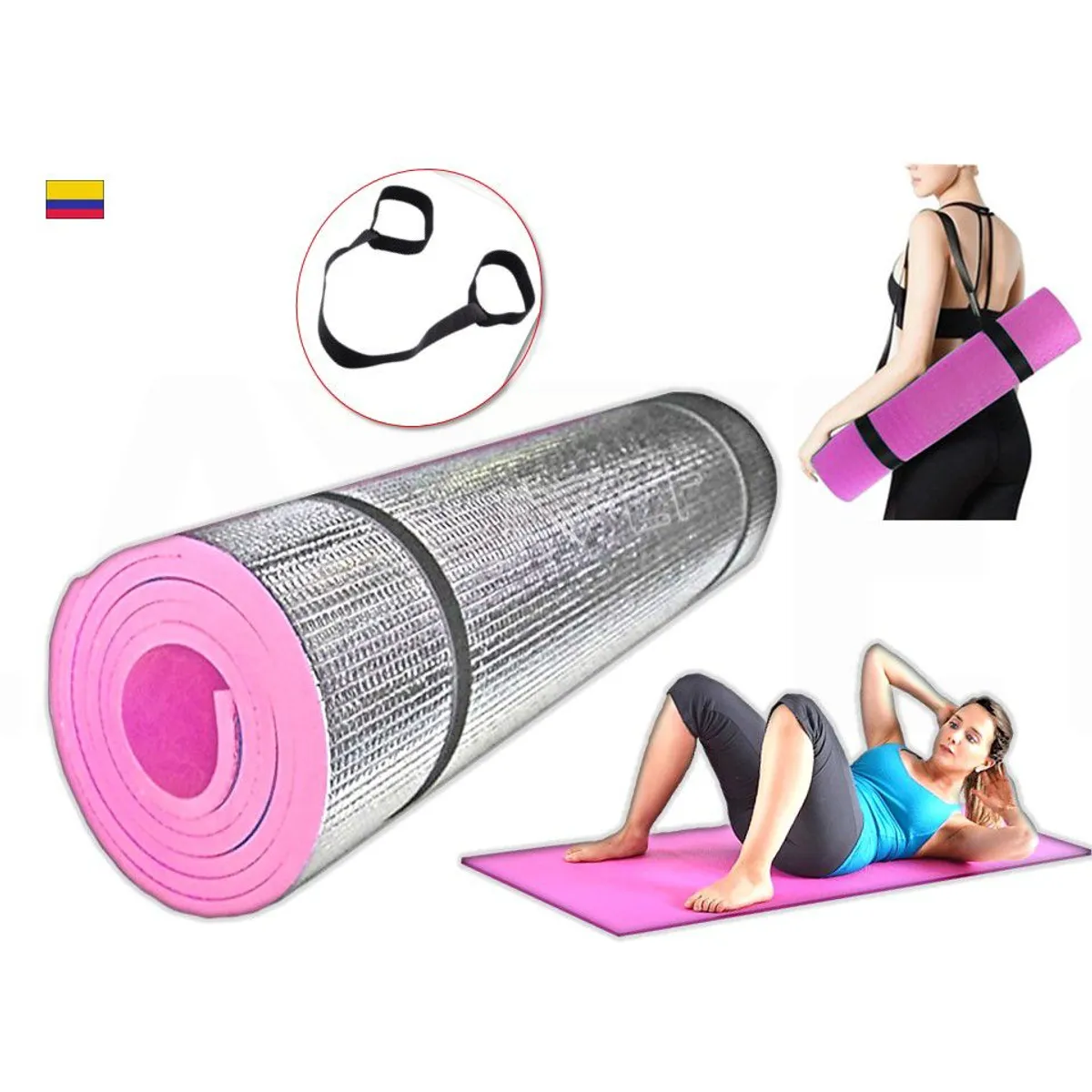 LAVEF - Colchoneta Para Hacer Ejercicio Abdominales Gimnasio FUCSIA