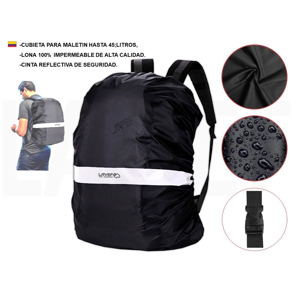 LAVEF - Carpa Impermeable Maletín Forro Protector Maleta Reflectivo