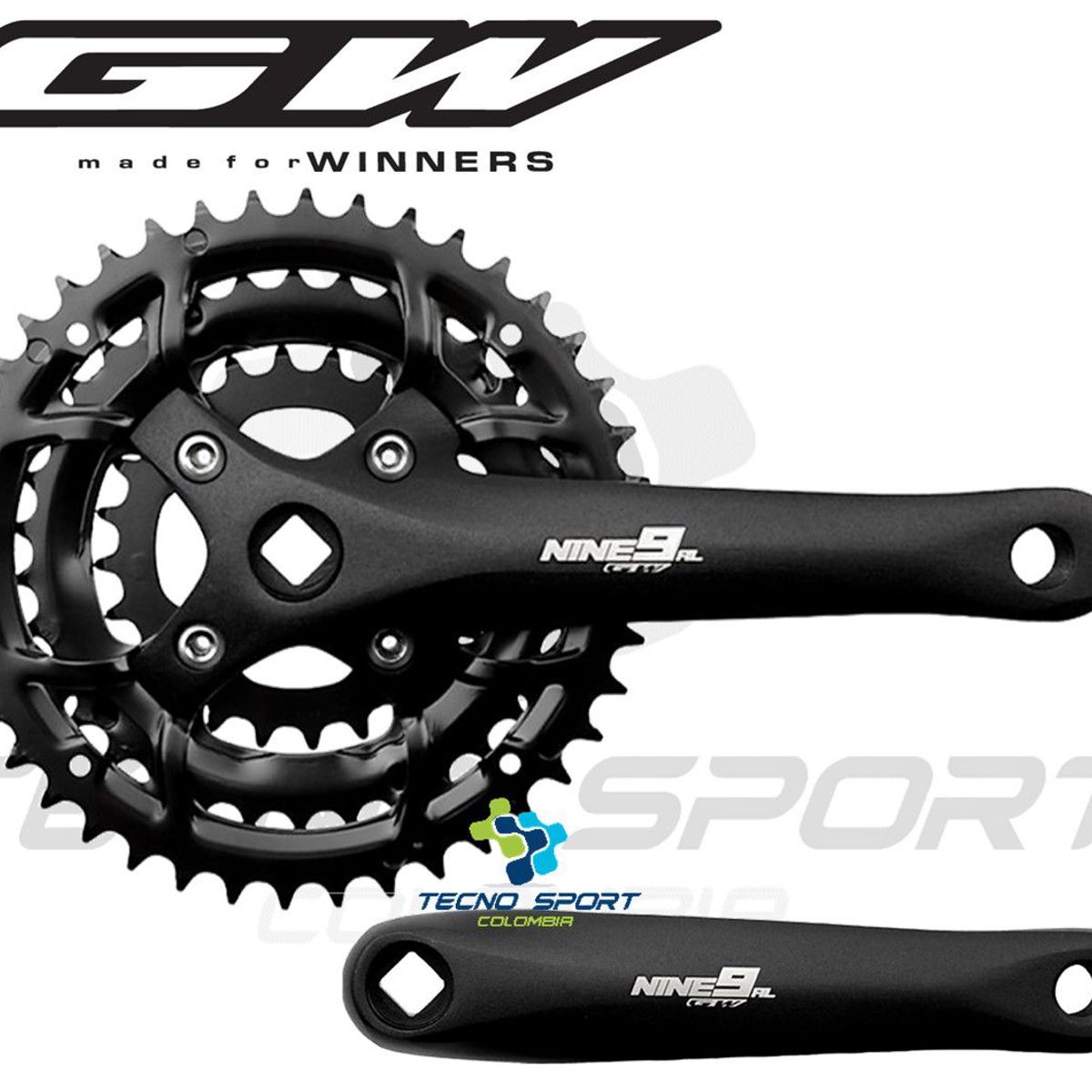 GW - Triplato Gw Bicicleta Nine 9v Plato Mtb 423424 Aluminio