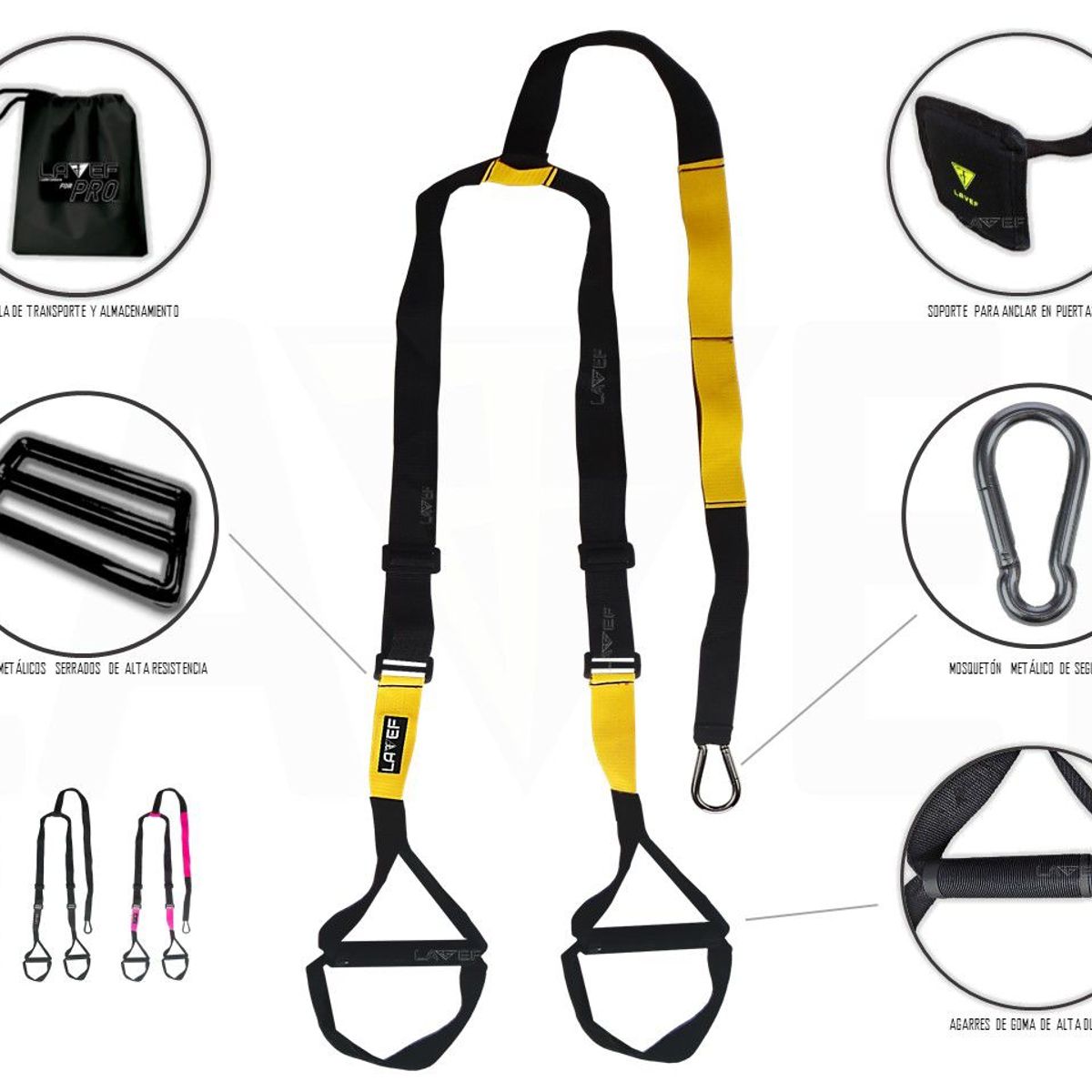 GENERICO - Bandas De Suspensión Para Ejercicios Alta Resistencia 250k A