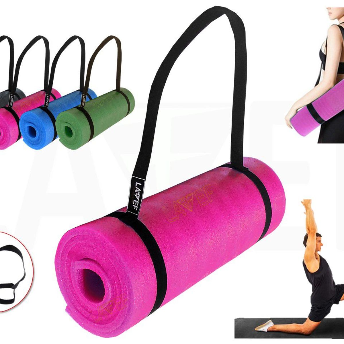 LAVEF - Colchoneta Para Ejercicios Tapete Yoga Estera De Deporte F