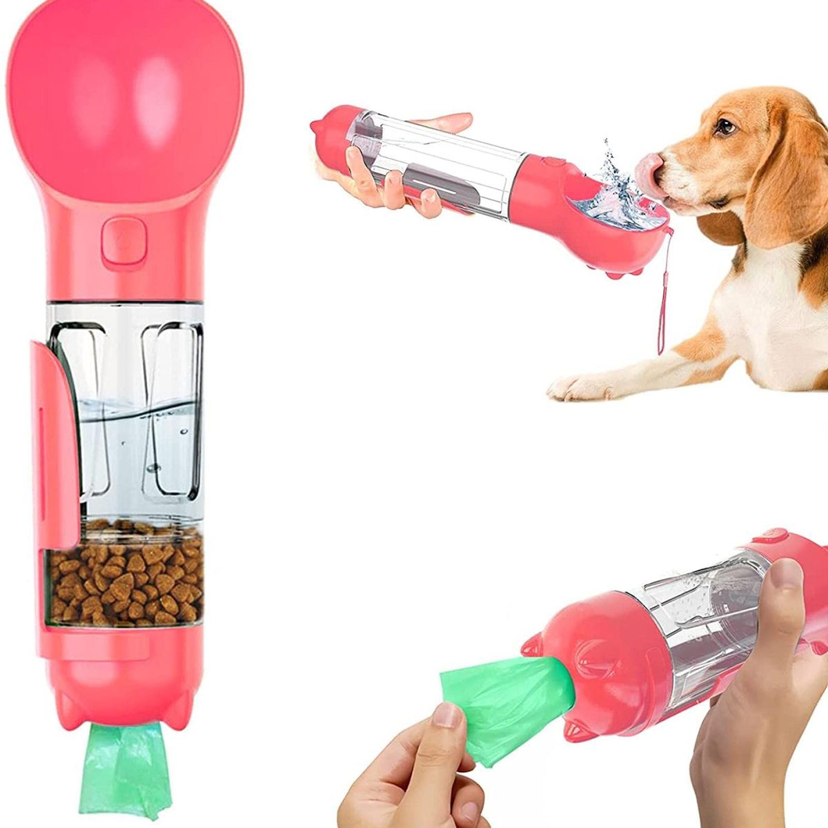 GENERICO - Botella Portatil 3 En 1 Multifuncional Para Perros Mascotas