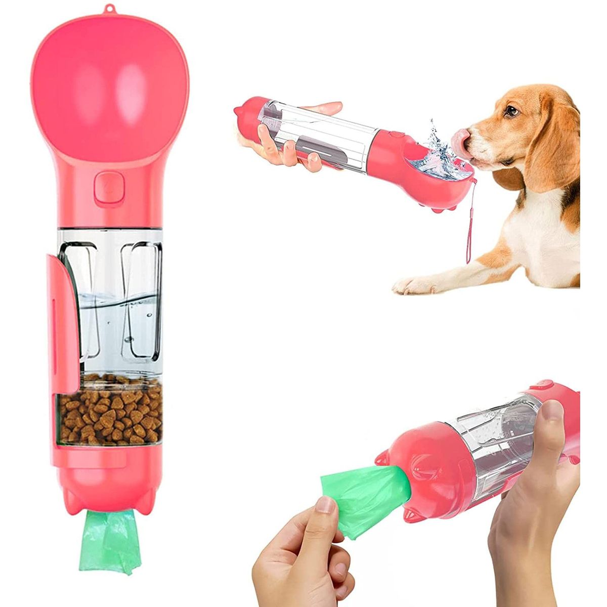 GENERICO - Botella Portatil 3 En 1 Multifuncional Para Perros Mascotas