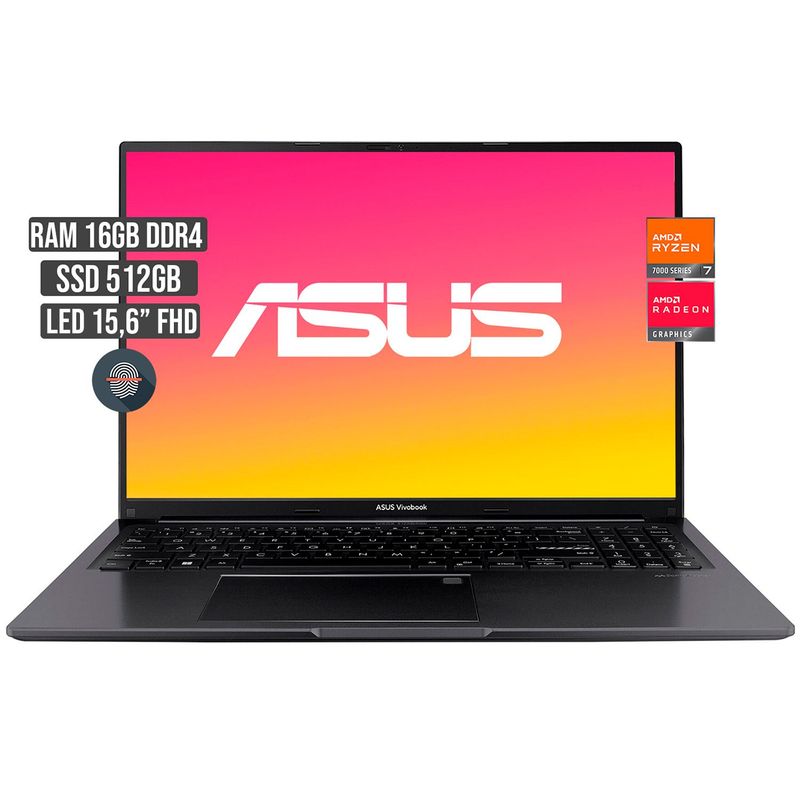 ASUS - PORTATIL ASUS AMD RYZEN 7-7730U SSD 512GB RAM 16GB LED 15,6 FHD