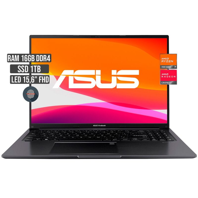 ASUS - PORTATIL ASUS AMD RYZEN 7-7730U SSD 1TB RAM 16GB LED 15,6 FHD
